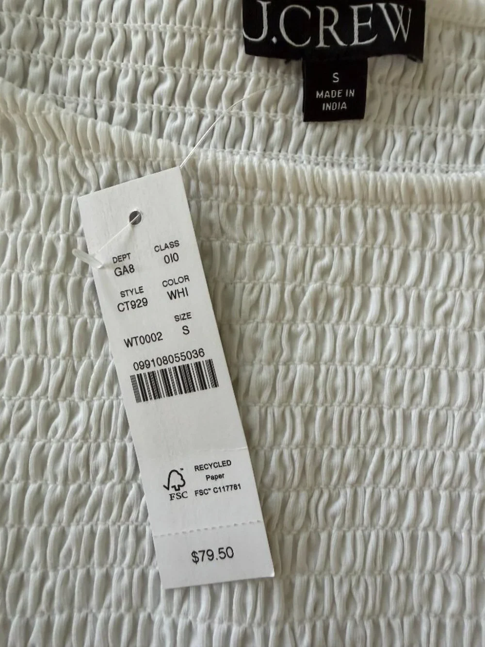 J Crew Textured bubble tank white